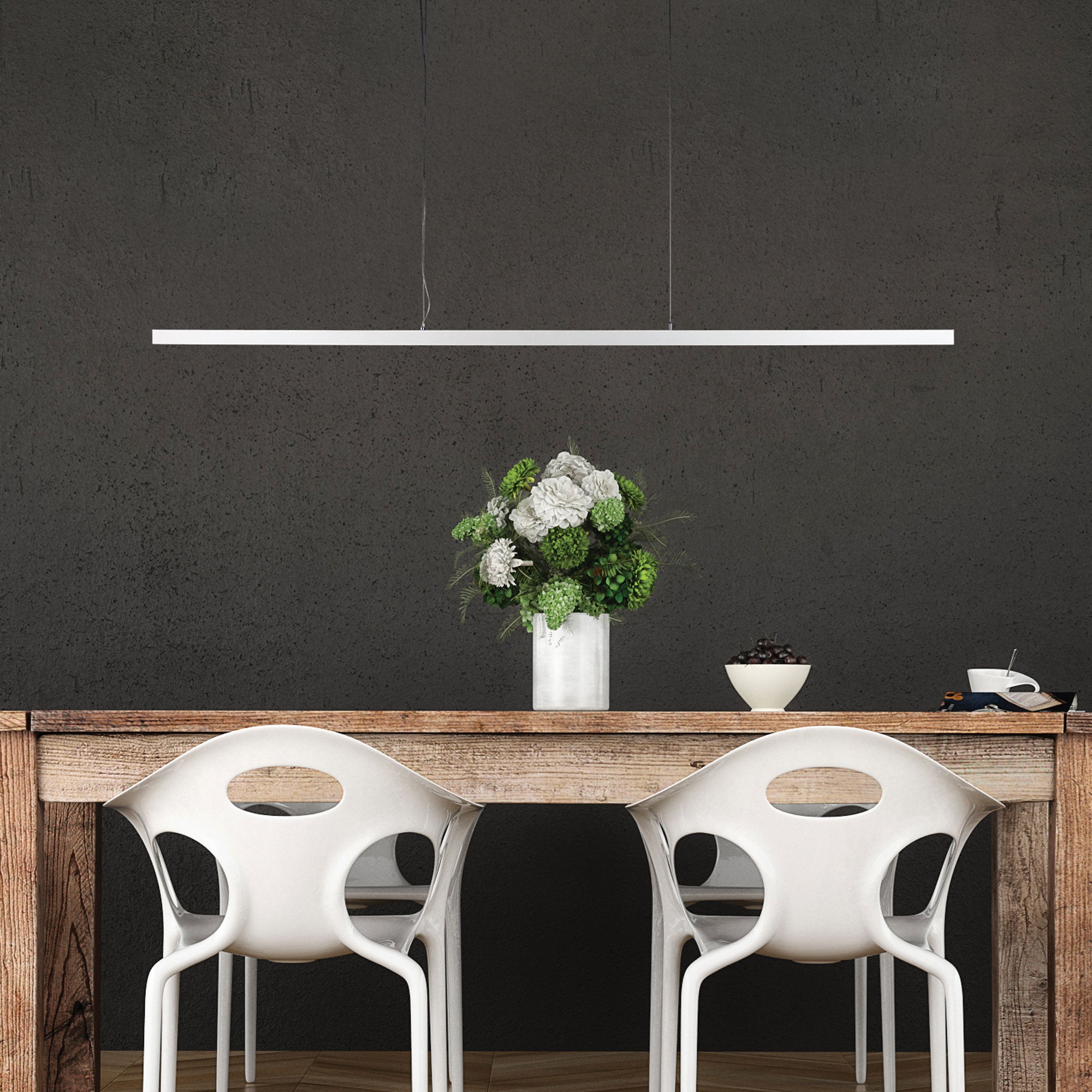 Slimline Pendant Bar Light White