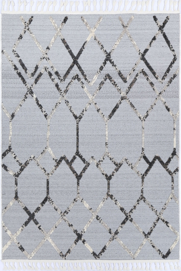 Ares Meliac Geomteric Grey and Taupe Rug