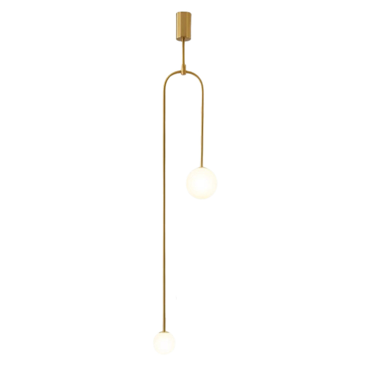 Arched Twin Light Brass Pendant
