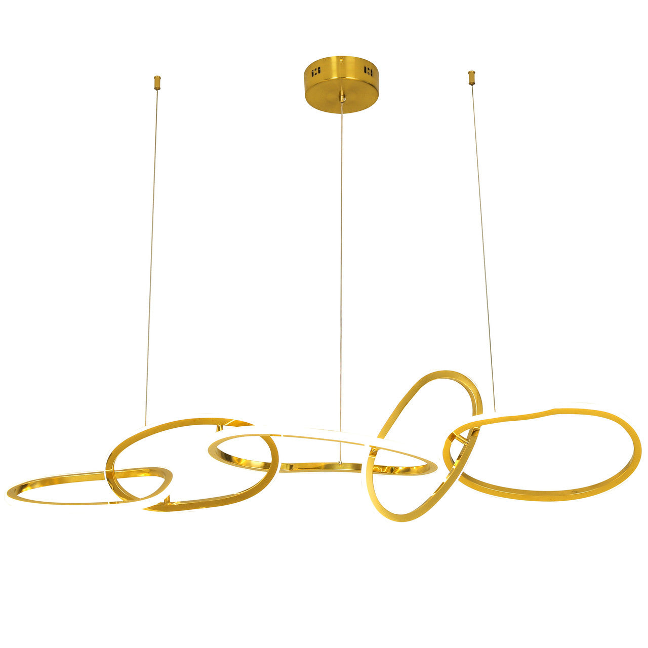 Fluid Brushed Gold Abstract LED Chandelier