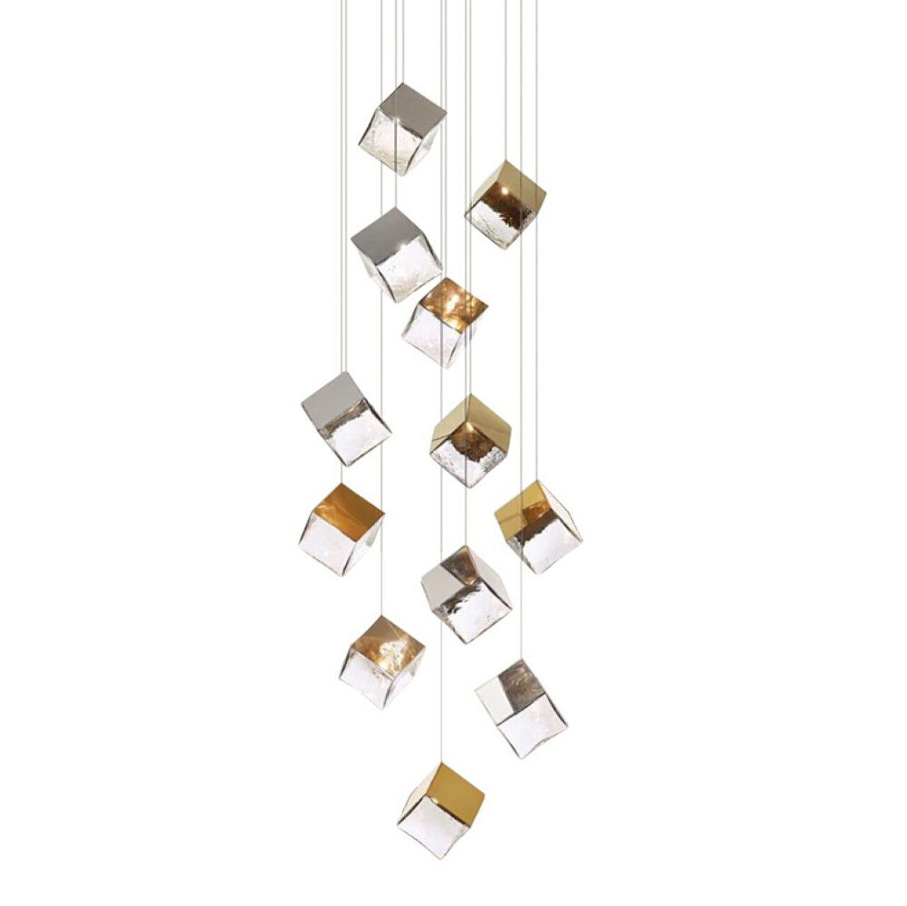 Cube Multi-Coloured Cluster Chandelier