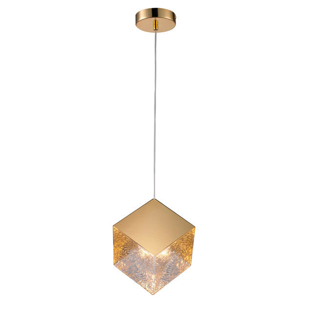 Cube Golden Glass Pendant Light