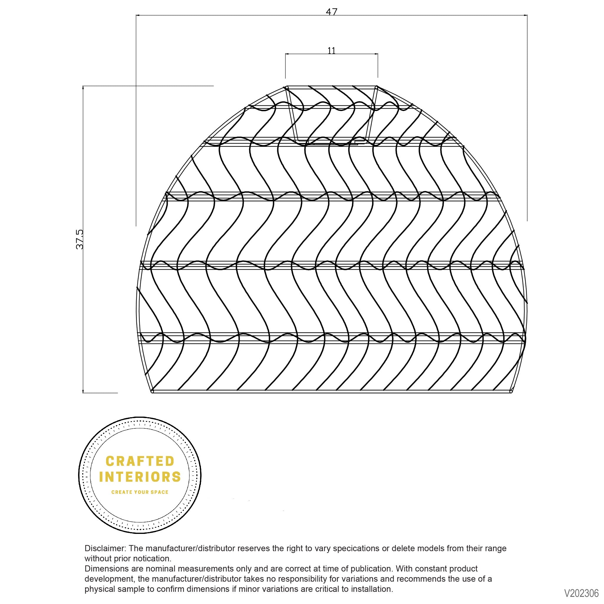 Lindo Natural Woven Rattan Shade 47