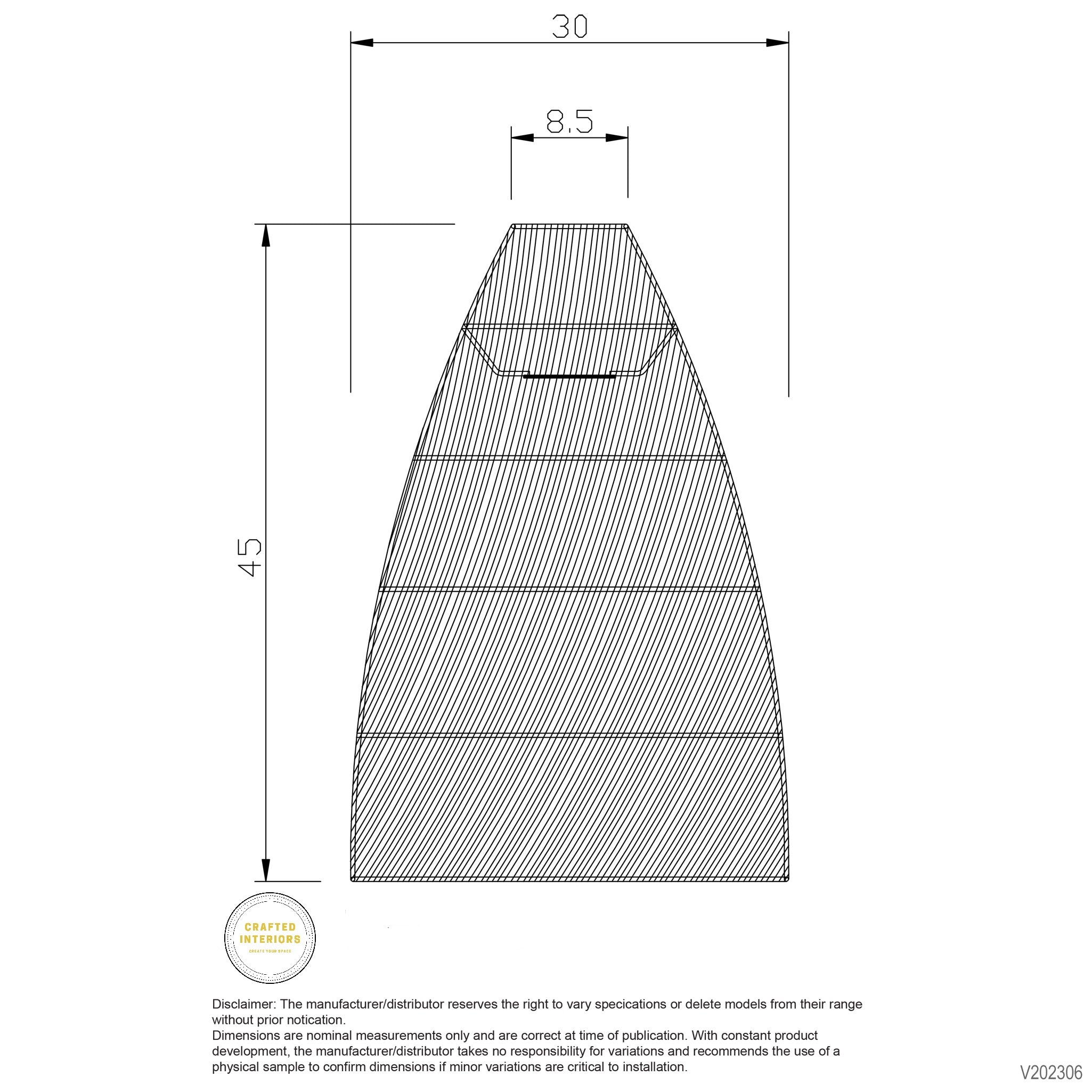 Bella Natural Rattan Shade 30