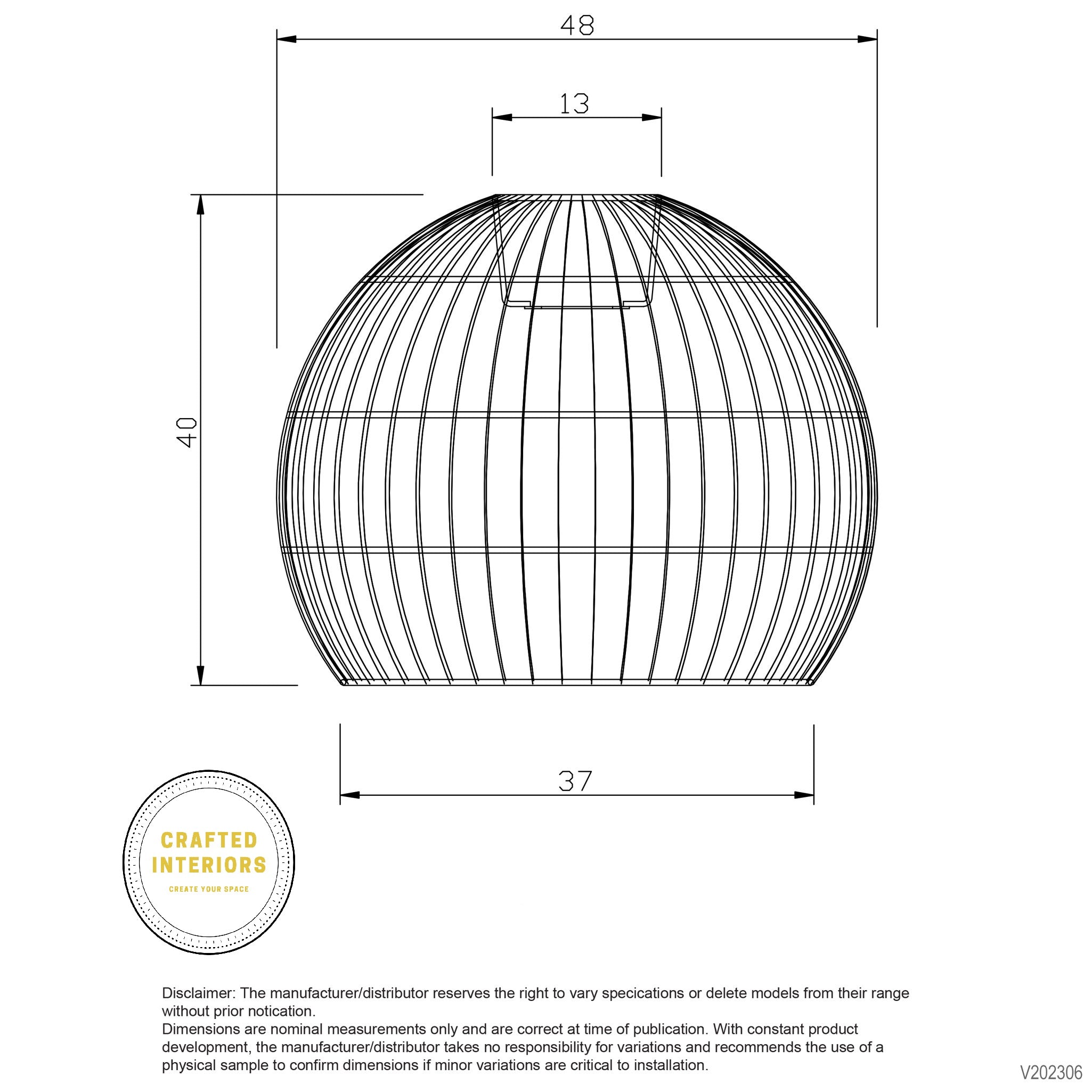 Bonito Natural Rattan Shade 48