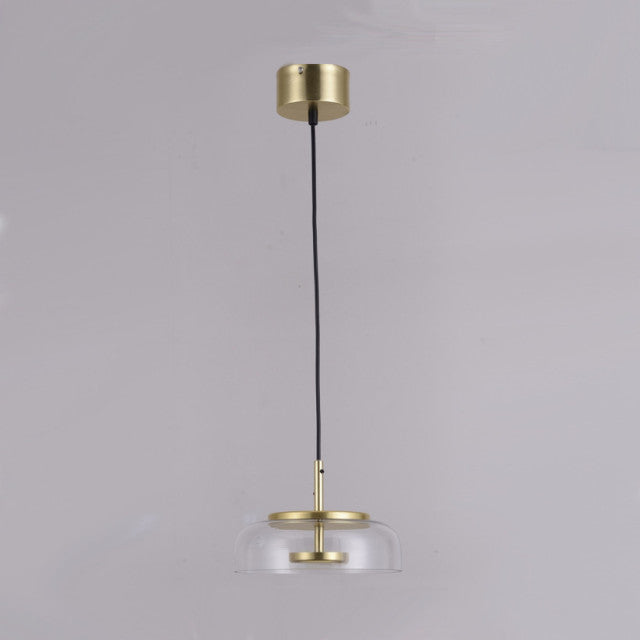 Open Clear Glass Gold LED Pendant Light