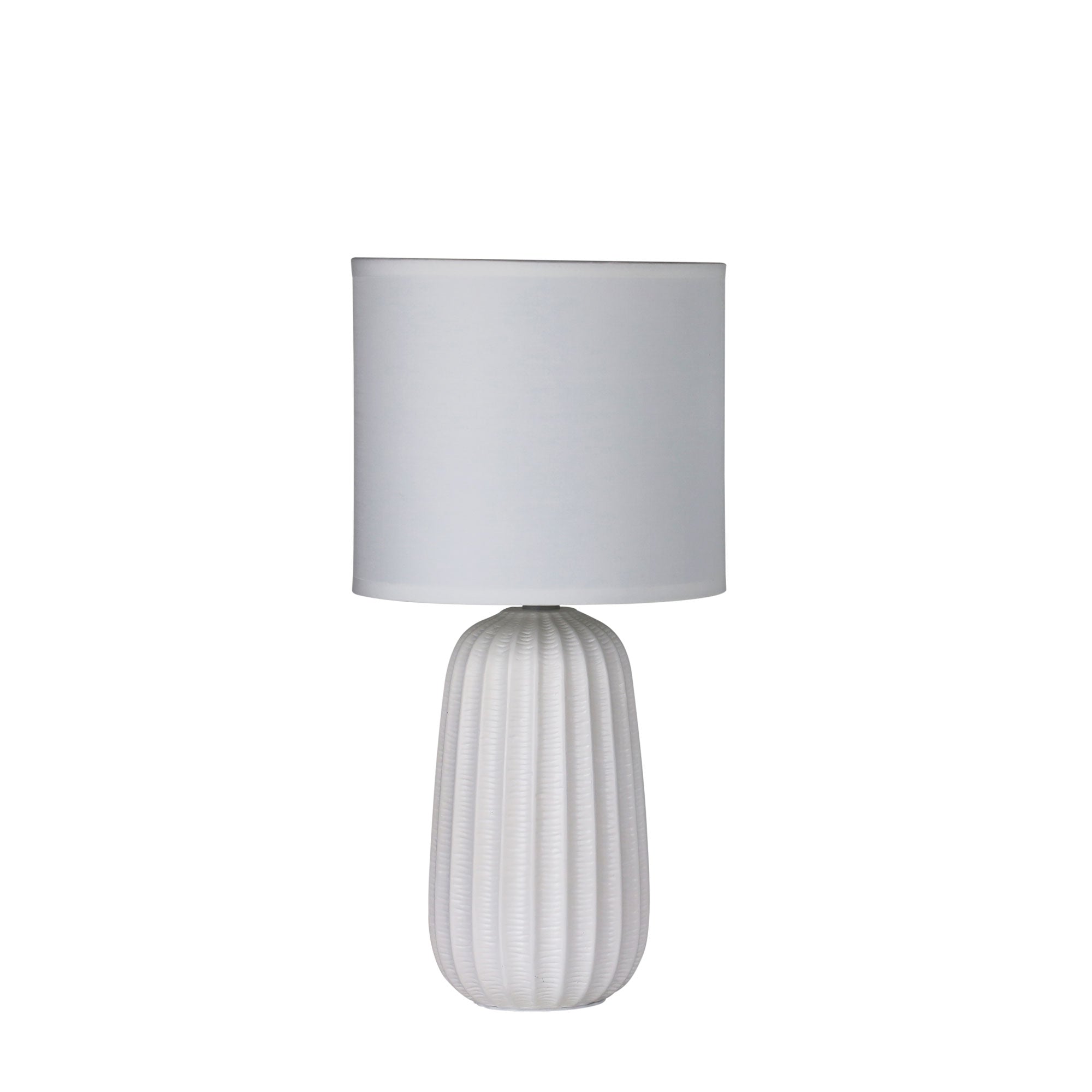 White Ceramic Fluted Lamp 20